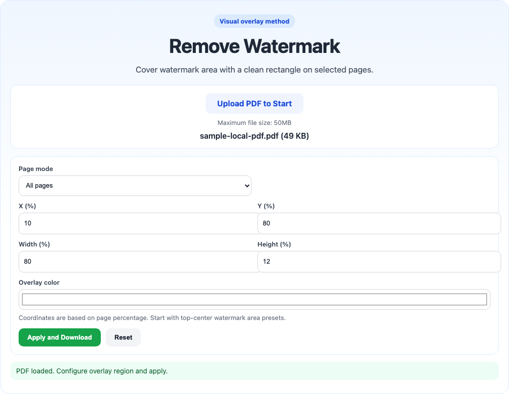Remove watermark tool interface screenshot